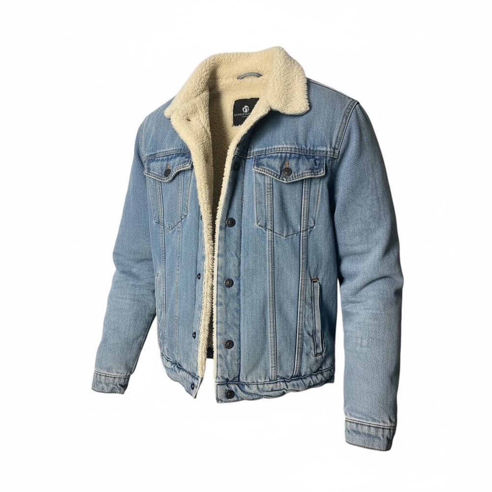 Vintage 90s Men's Hammermade Denim Sherpa Lined Jacket